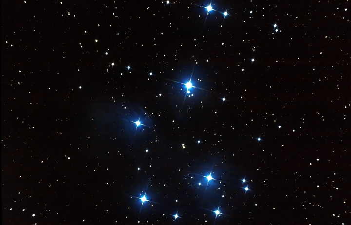 M45-24-01-2008.jpg -       PL�YADES      * Fecha:   24-01-2008     * Lugar:      Ba�os de Montemayor (C�ceres)        * Telescopio:   Celestron C6-N 150/750     * Montura:   CG5-GT     * C�mara:   Canon EOS 400D sin modificar     * M�todo:   Foco primario&nbsp; (sin guiado)     * Procesado:   9 fotos de 60 s. ISO 400. Procesadas con IRIS y Photoshop     * Visibilidad:   Regular         Calibrado de monitor - Si esta bien calibrado deber� diferenciar todas las cajas grises   